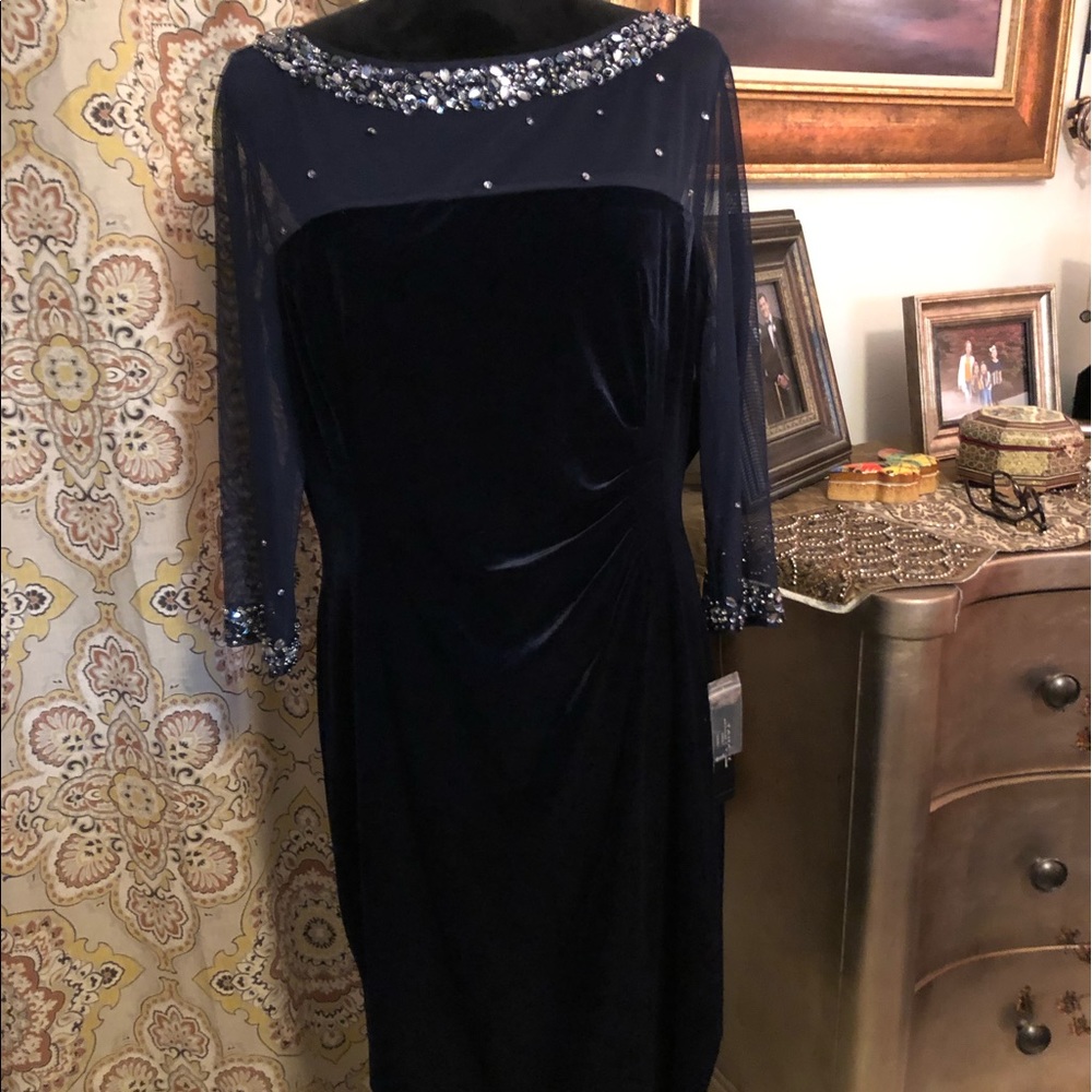 Navy Velvet Cocktail Dress